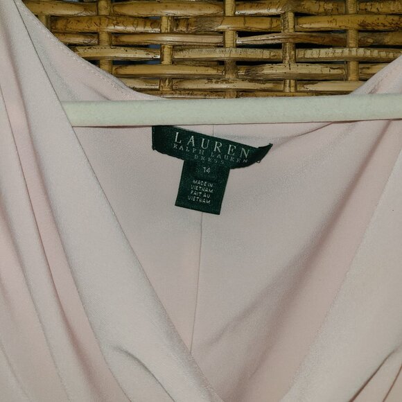 Lauren Ralph Lauren SZ 14 Dress Powder Pink Pastel Slinky Knit Sleeveless Classy - Picture 6 of 6